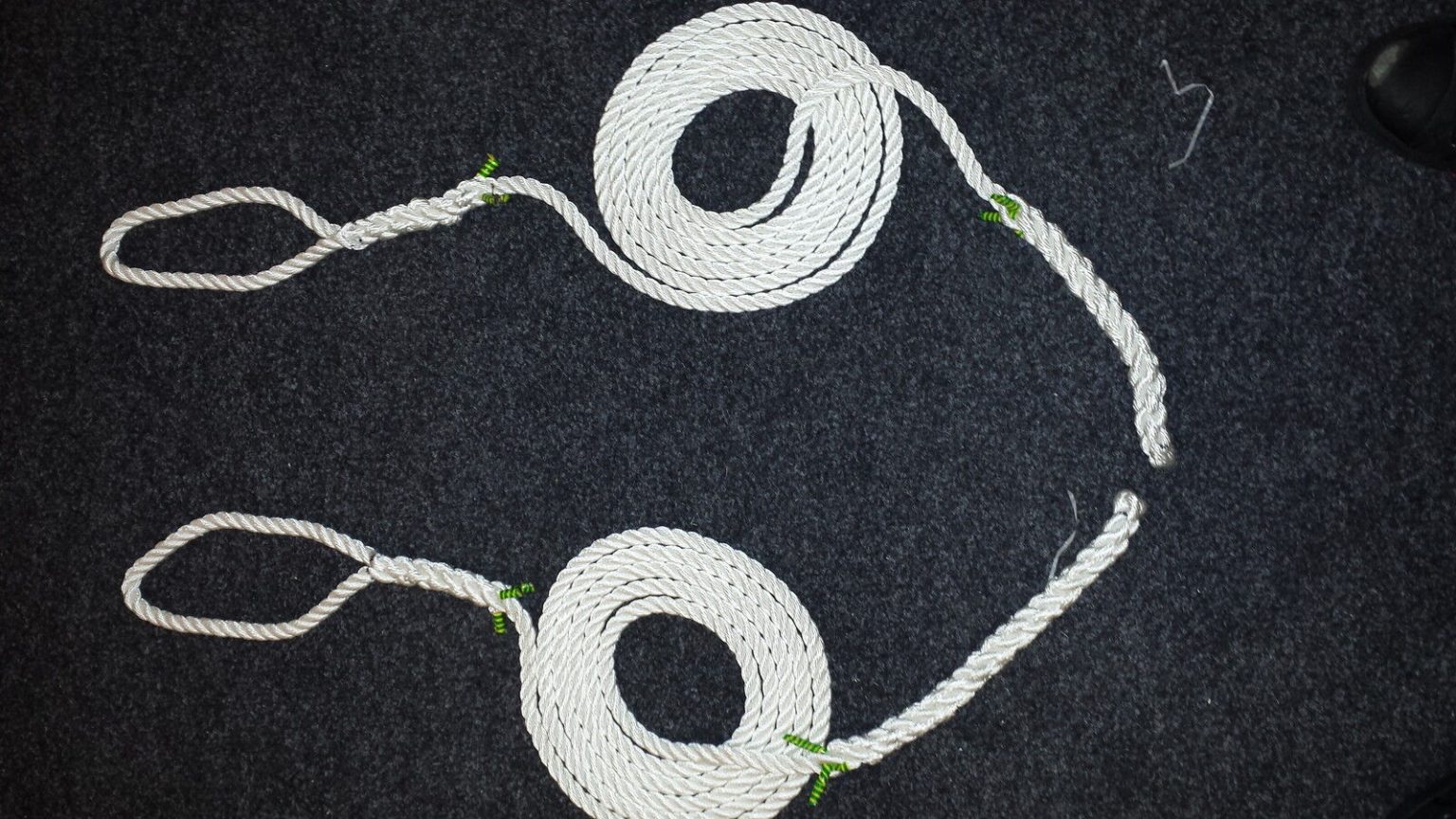 Mooring Ropes 2 x 4 metres x 12mm White Nylon Rope, Soft Eye One End, Boat More Than Just Ropes