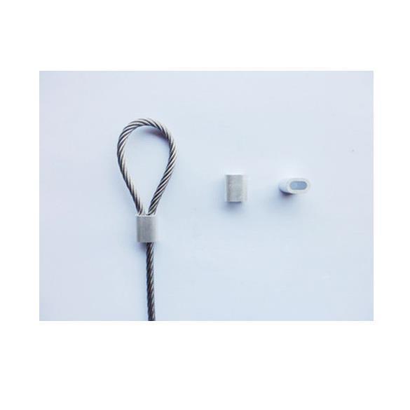 50 x 5mm Aluminium Wire Rope Ferrules for use with GALVANISED WIRE ROPE ...