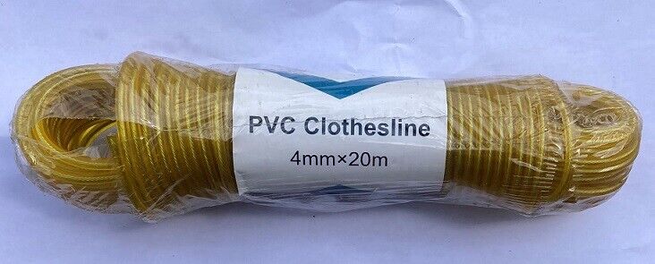 Washing Line 20m x 4mm Steel Core, Plastic Coated Outer Rope Outdoor Drying  - More Than Just Ropes