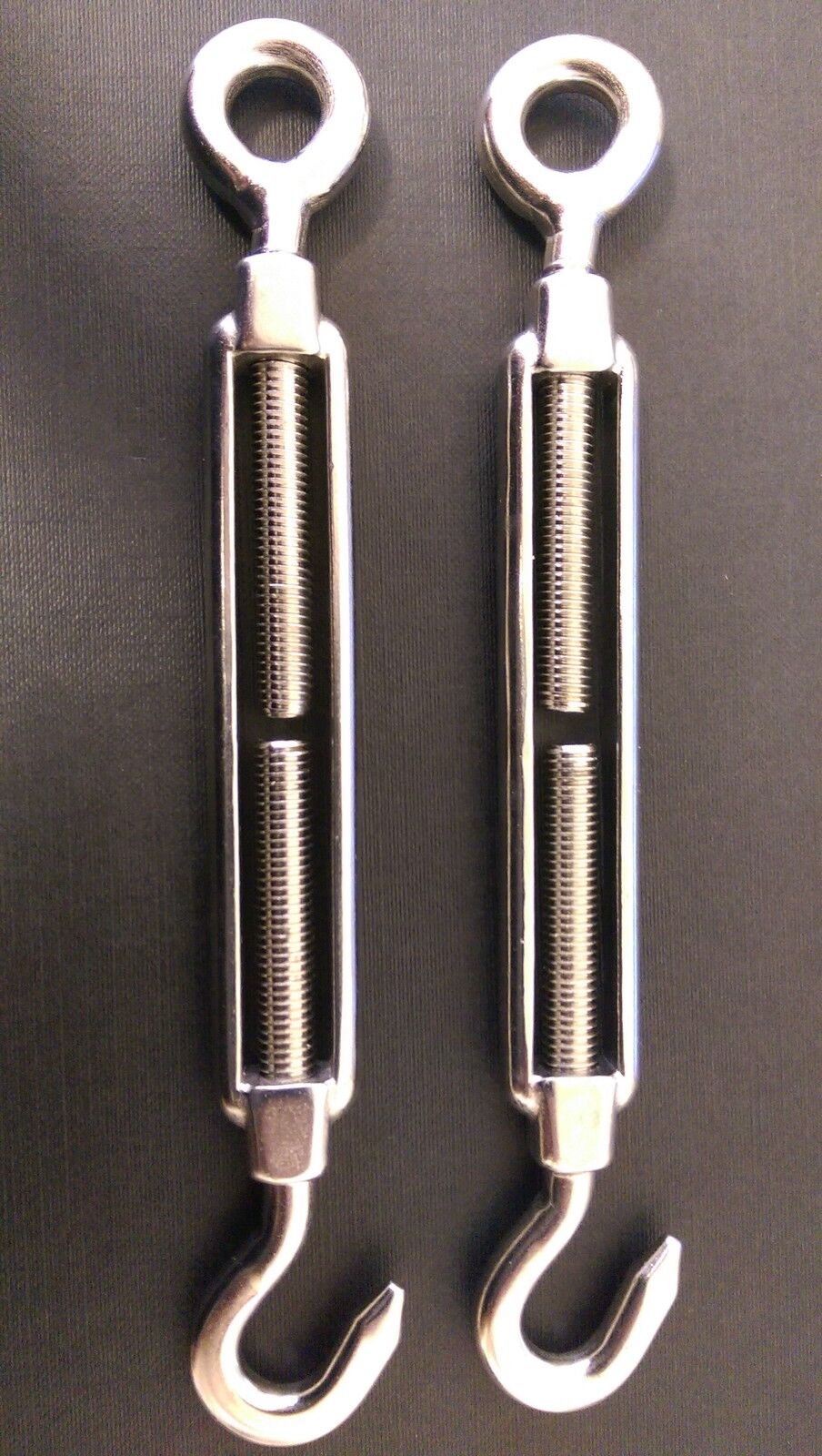2 x 12mm Hook and Eye Stainless Steel Turnbuckle Straining Screw Grade