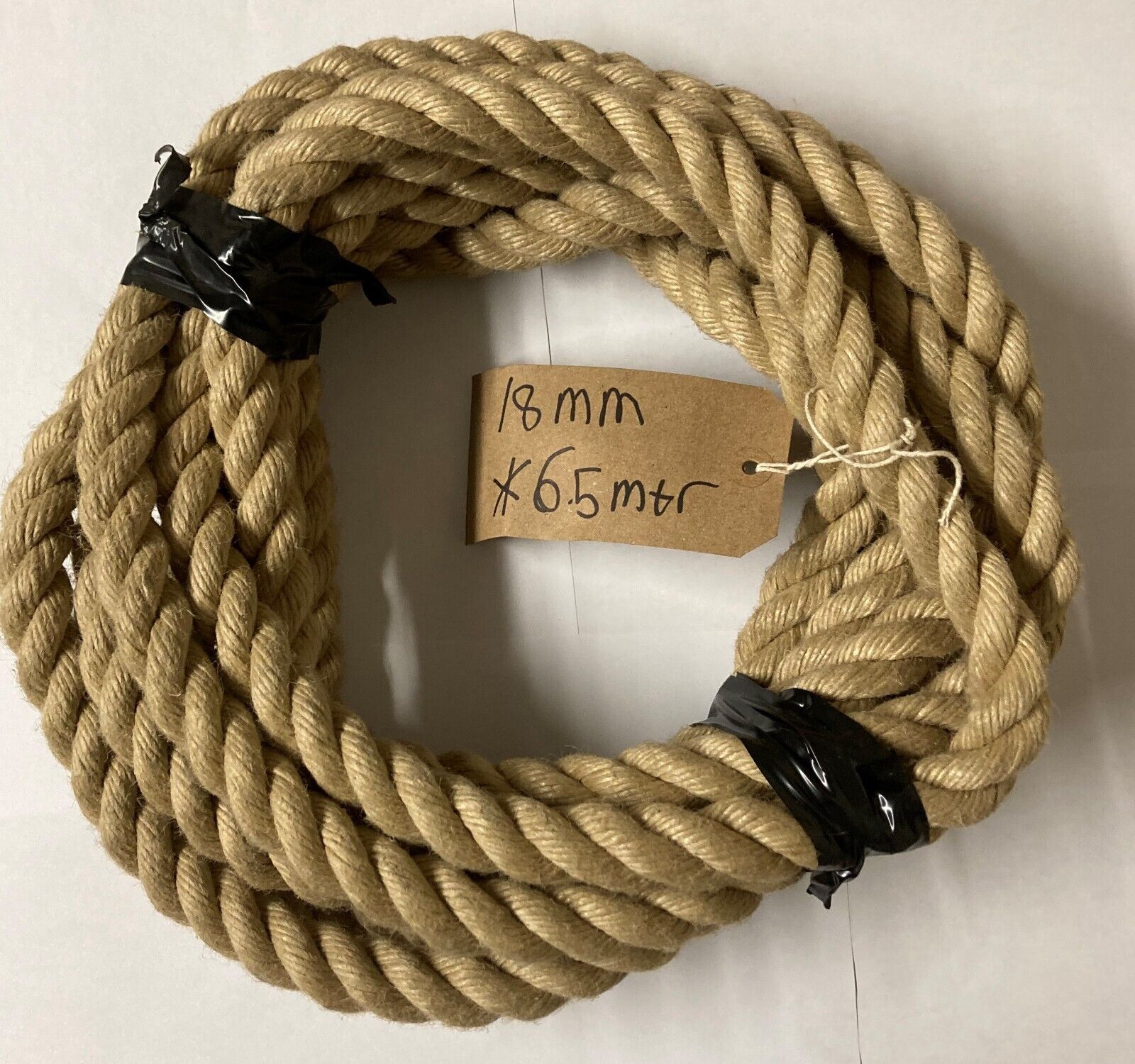 6.5 Metres x 18MM Synthetic Hemp Rope / Hempex Decking Garden Decorative Boating More Than