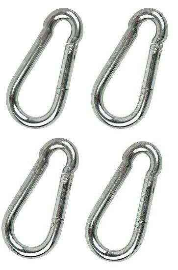 4mm x 40mm Plated Carbine, Spring Loaded Carabiner, Snap Hook Hiking X ...