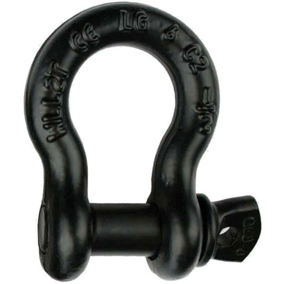 Rejected Shackles RECOVERY SHACKLE 4.75 ton Galvanised Tested Black Powder Coated Bow ...